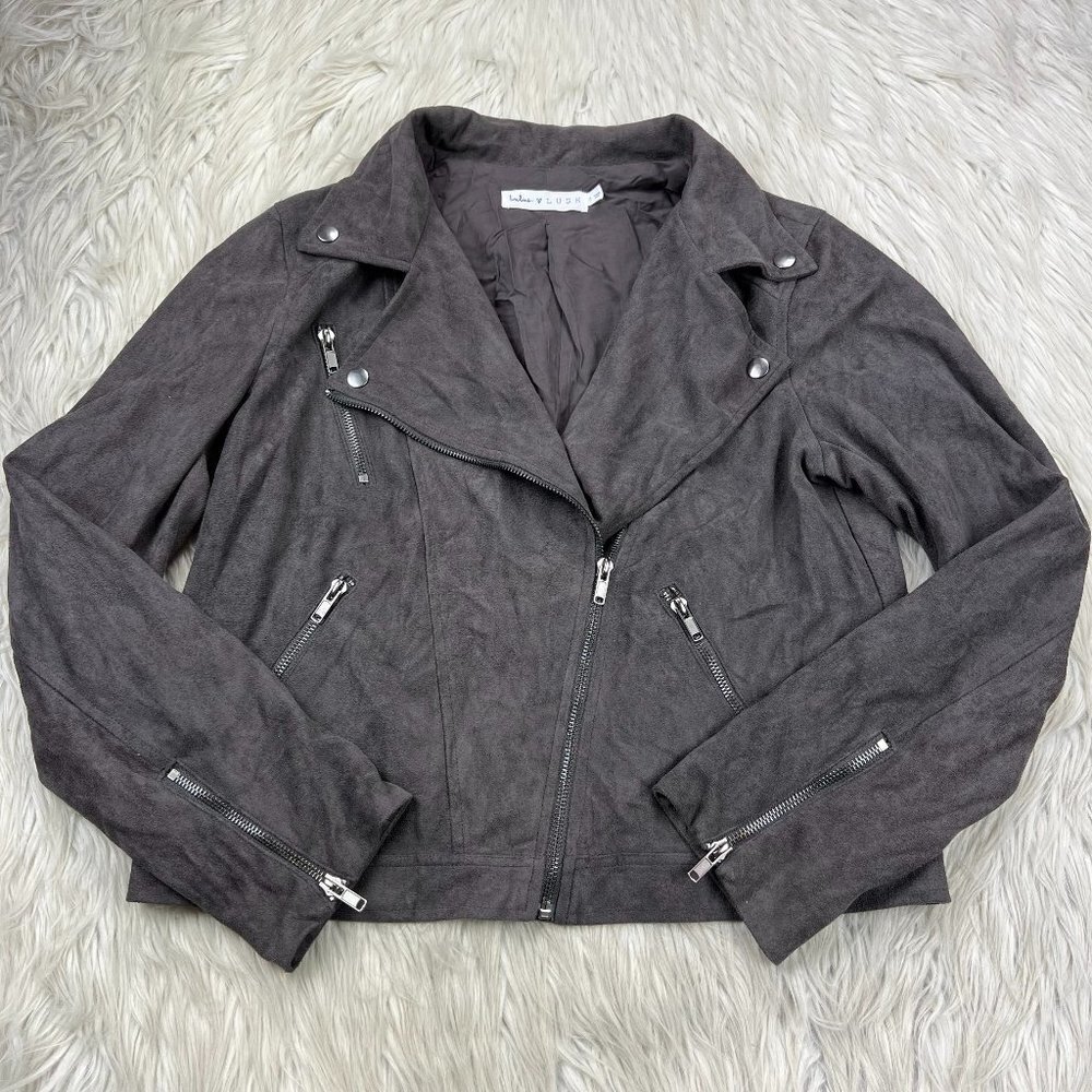 Lulus x LUSH Women's Faux‎ Suede Moto Jacket
